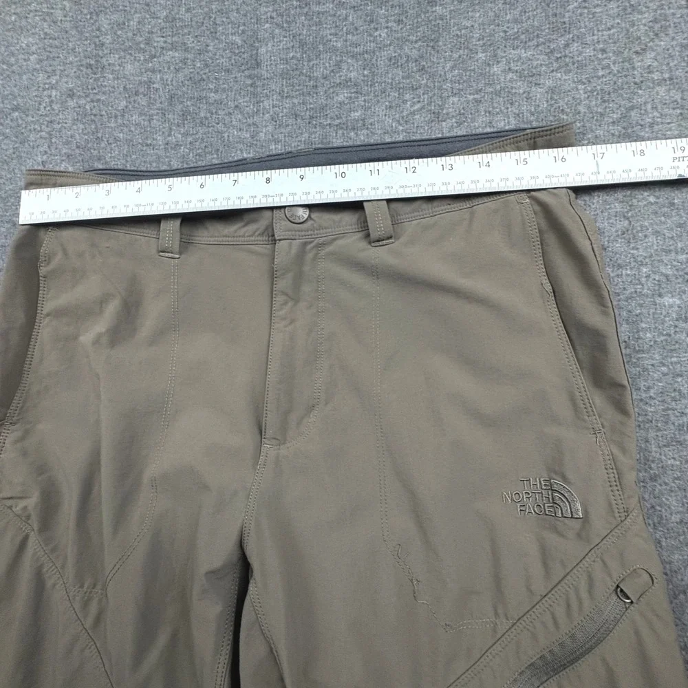 North Face Convertible Pants Men 32 Olive Green Zip‎ Off Hiking Outdoor READ